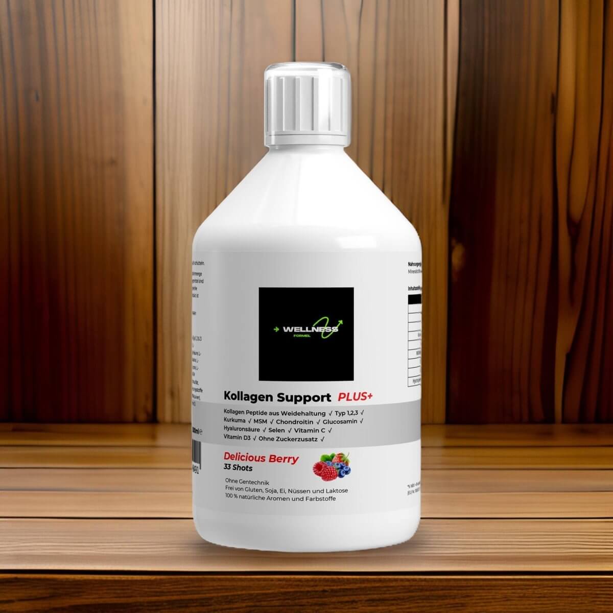 Löwenmähne Gummies von Wellness Formel – Nahrungsergänzung mit Blueberry-Geschmack, vegan, zuckerfrei und mit Vitamin B6. 60 Gummies in einer transparenten Dose mit weißem Deckel und Etikett