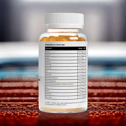 Löwenmähne Gummies von Wellness Formel – Nahrungsergänzung mit Blueberry-Geschmack, vegan, zuckerfrei und mit Vitamin B6. 60 Gummies in einer transparenten Dose mit weißem Deckel und Etikett