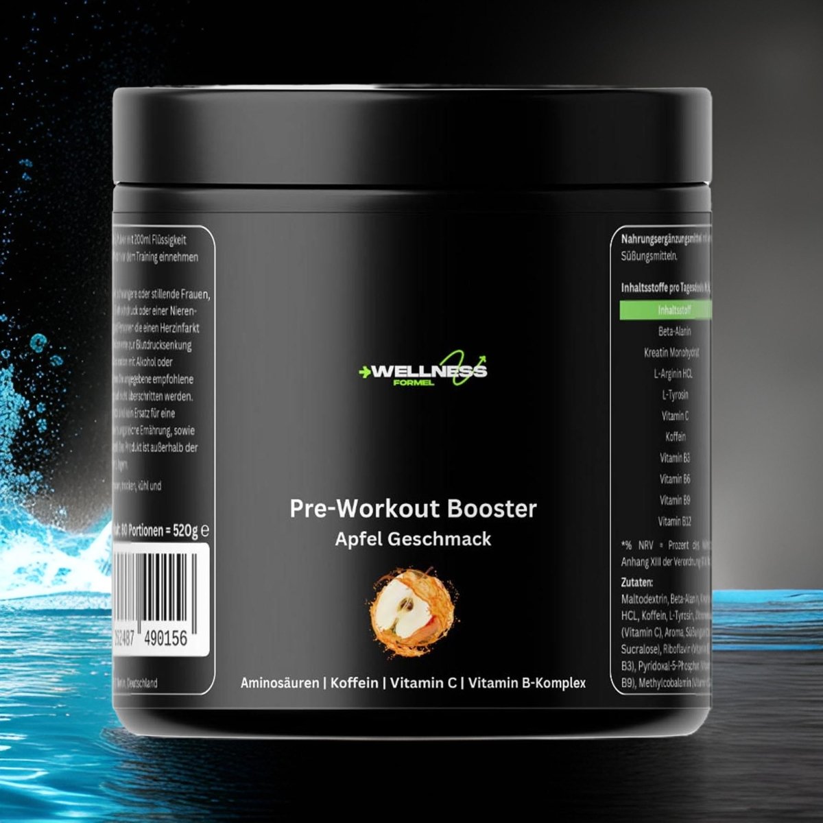 Pre - Workout Booster - Geschmack: Apfel - wellness formel