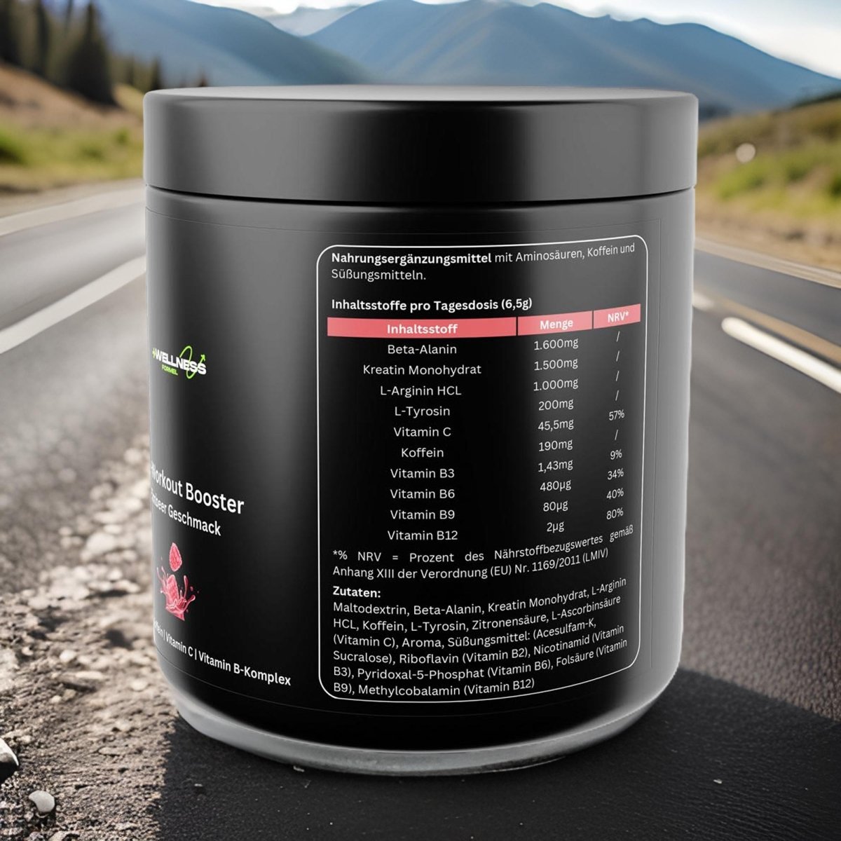 Pre - Workout Booster - Geschmack: Himbeere - wellness formel