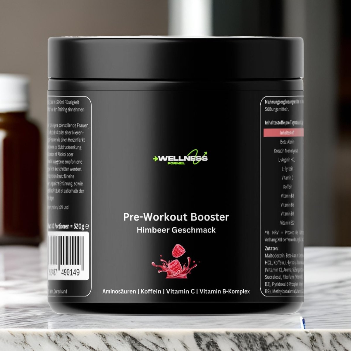 Pre - Workout Booster - Geschmack: Himbeere - wellness formel