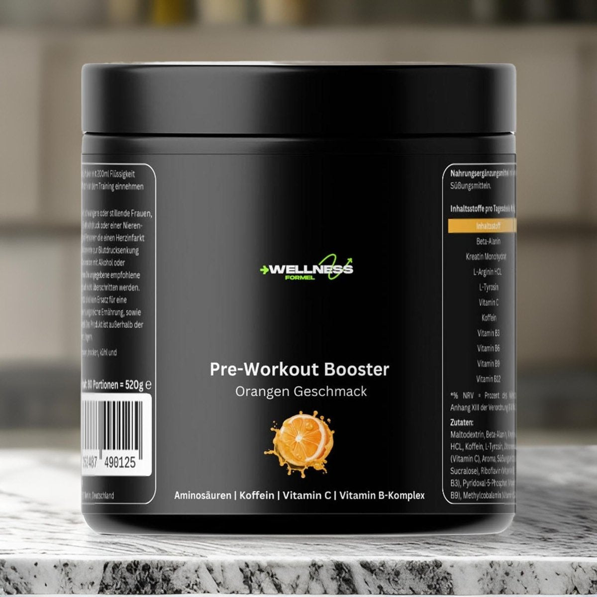 Pre - Workout Booster - Geschmack: Orange - wellness formel