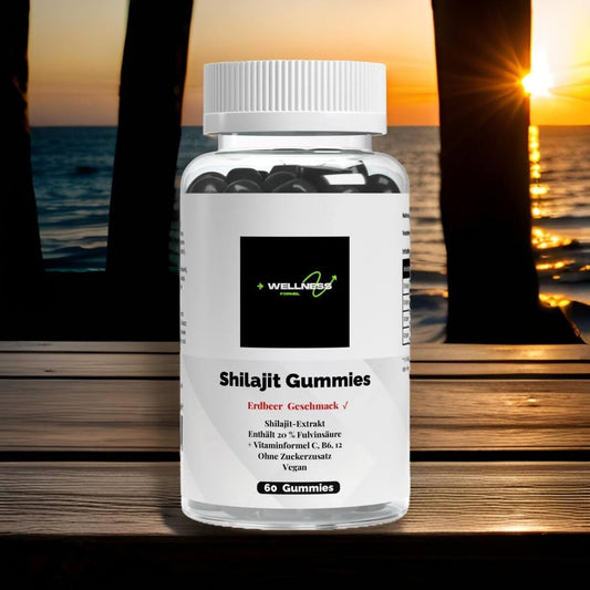 Löwenmähne Gummies von Wellness Formel – Nahrungsergänzung mit Blueberry-Geschmack, vegan, zuckerfrei und mit Vitamin B6. 60 Gummies in einer transparenten Dose mit weißem Deckel und Etikett