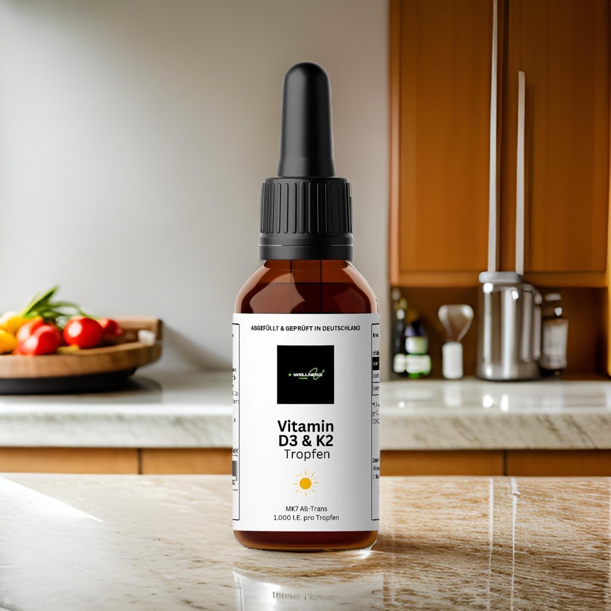 Vitamin D3 + K2 - 1.700 Tropfen (1.000 I.E.) - wellness formel